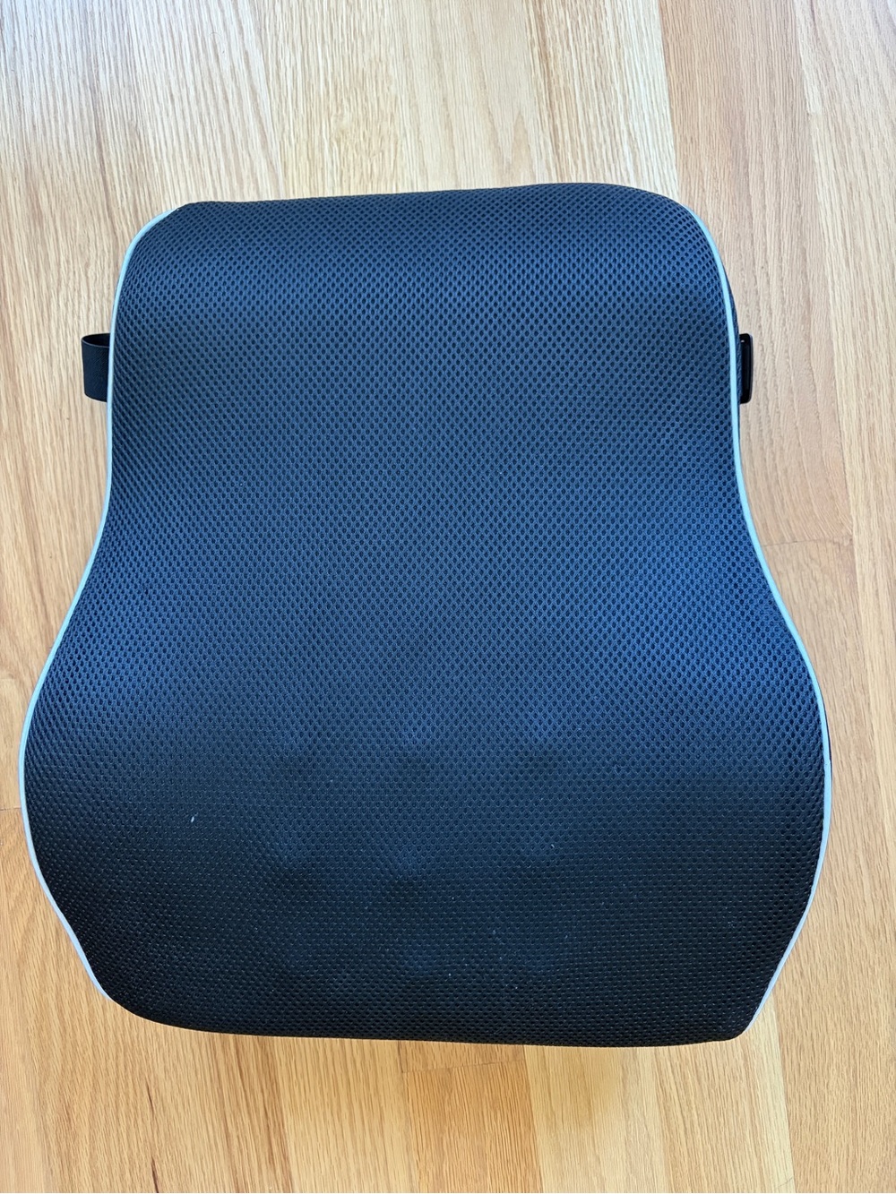 Ergonomic Lumbar Support Cushion - Black with Light Blue Trim